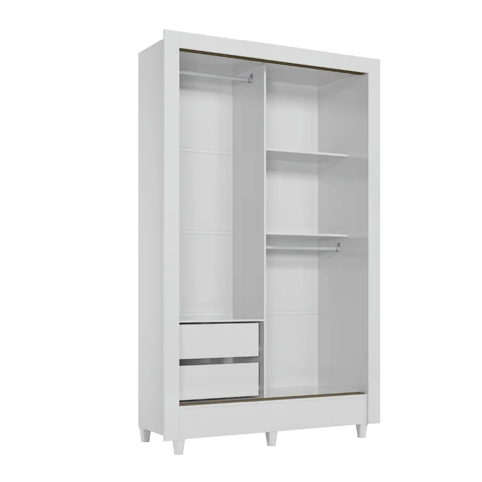 Ropero 2 Puertas Corredizas Con Espejo Y Patas Dormitorio - Roperos y placares, Uruguay | Muebles Express, vista 2