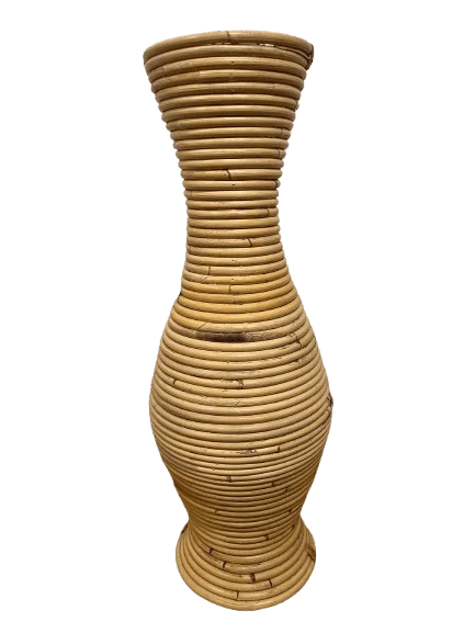 Jarrón Rattan 50 cms alto en Madera natural - Macetas, Uruguay | Camino a Casa