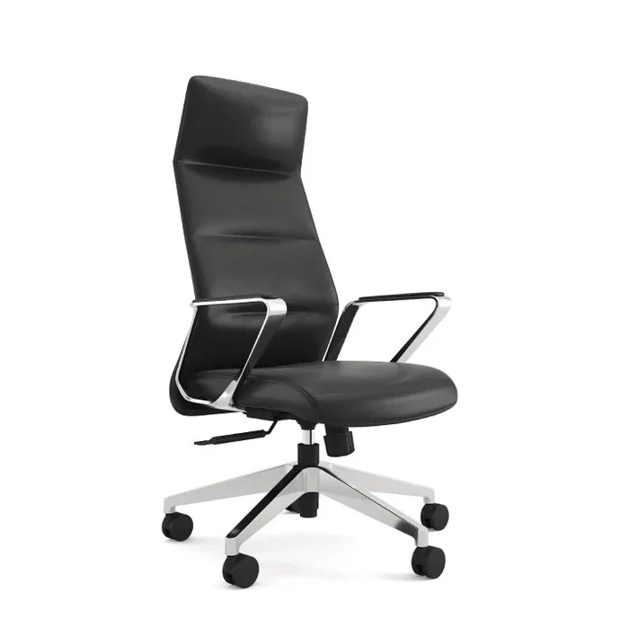 Silla ejecutiva Depa en eco cuero con respaldo alto en Negro - Escritorios y sillas de escritorio, Uruguay | Armo