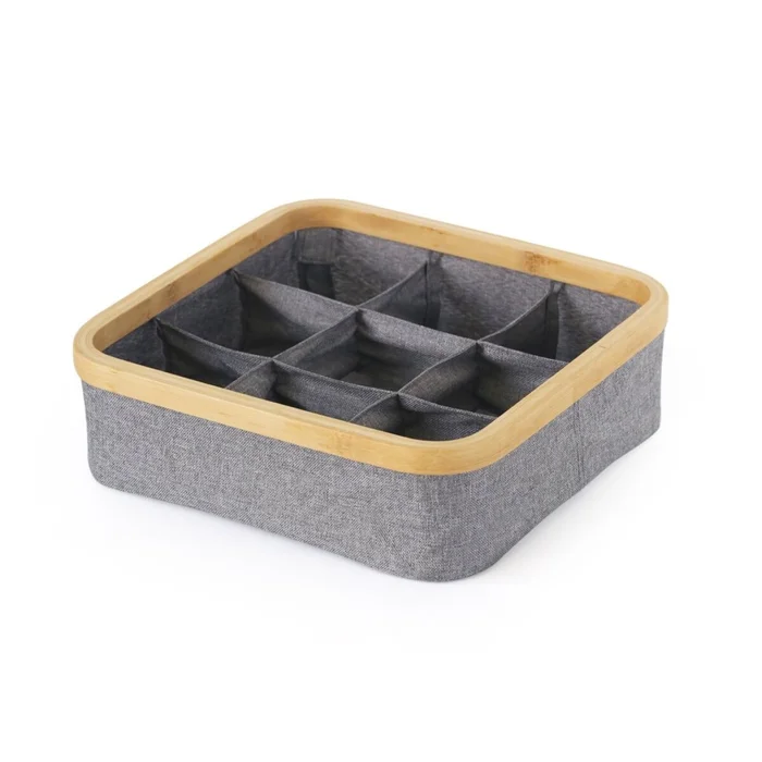 ORGANIZADOR PLEGABLE 9 COMP 30X30X9CM EX TELA GRIS en Gris - Canastos, Uruguay | Decohogar