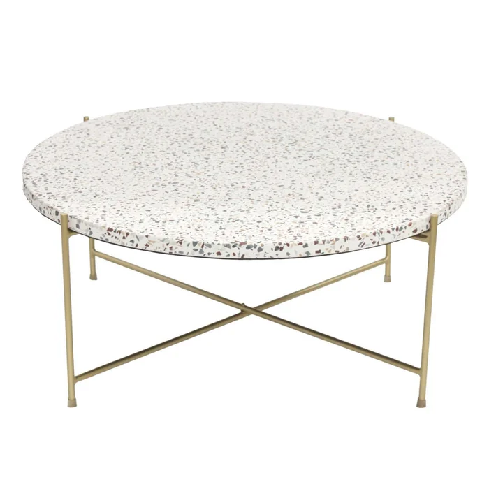 Mesa Ratona Terrazo Blanco Terra en Blanco - Mesas de living, Uruguay | Divino, vista 2