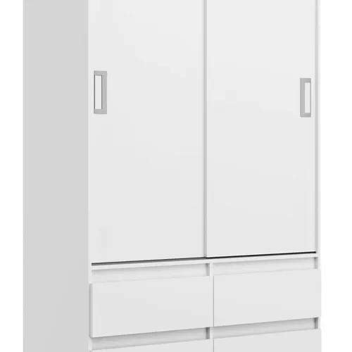ROPERO AREZZO 2 PTS 4 CAJONES BLANCO en Blanco - Roperos y placares, Uruguay | Alfa Ventas