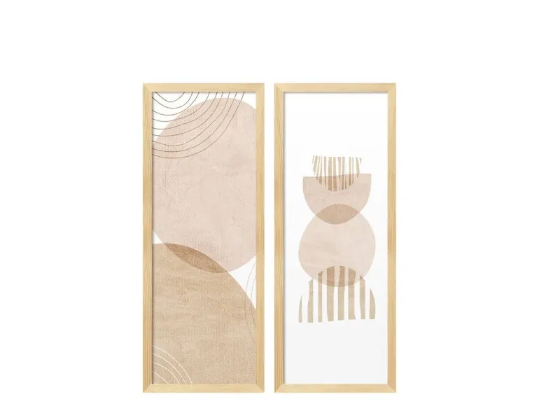 Set x 2 Láminas con Marco de Madera en Madera natural - Decoración de pared, Uruguay | Finkel