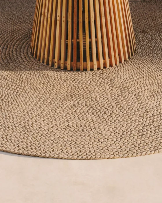 Alfombra redonda Despas de fibras sintéticas - beige Ø 200 cm en Beige - Muebles para el exterior, Uruguay | Kavehome, vista 4