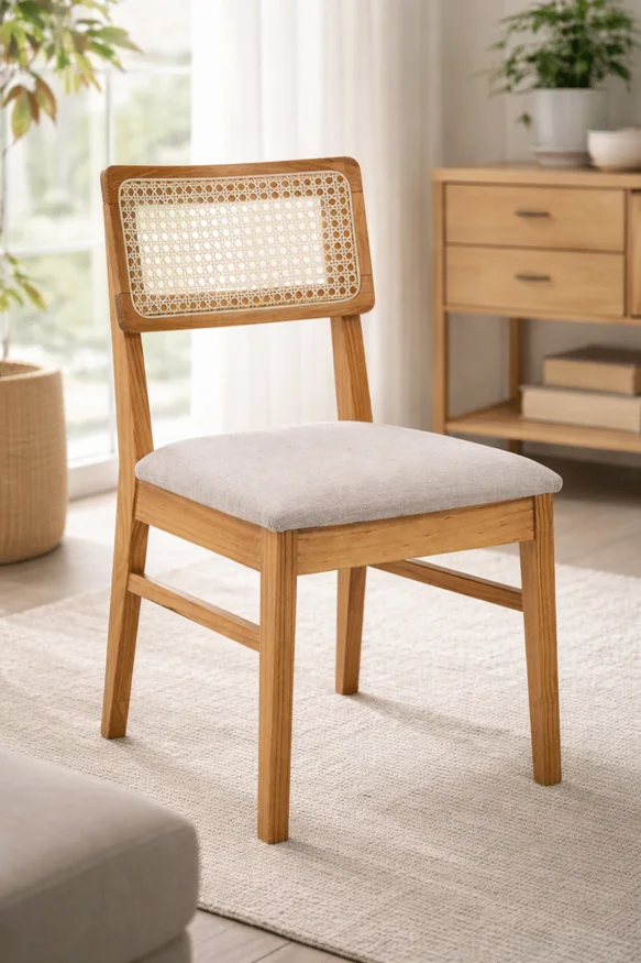 Silla Ratan Miel (Set X2) en Madera natural - Sillas, Uruguay | Casa Brava, vista 2