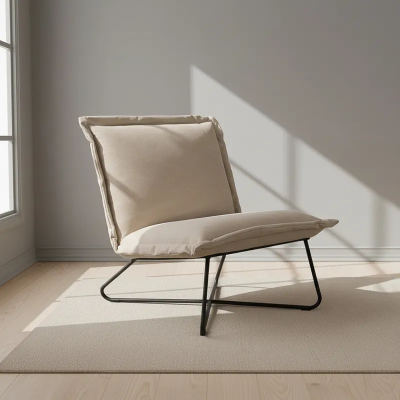 Butaca Metal-y-tela Natural-beige Aruba Beige en Beige - Sillones y sofás, Uruguay | Divino