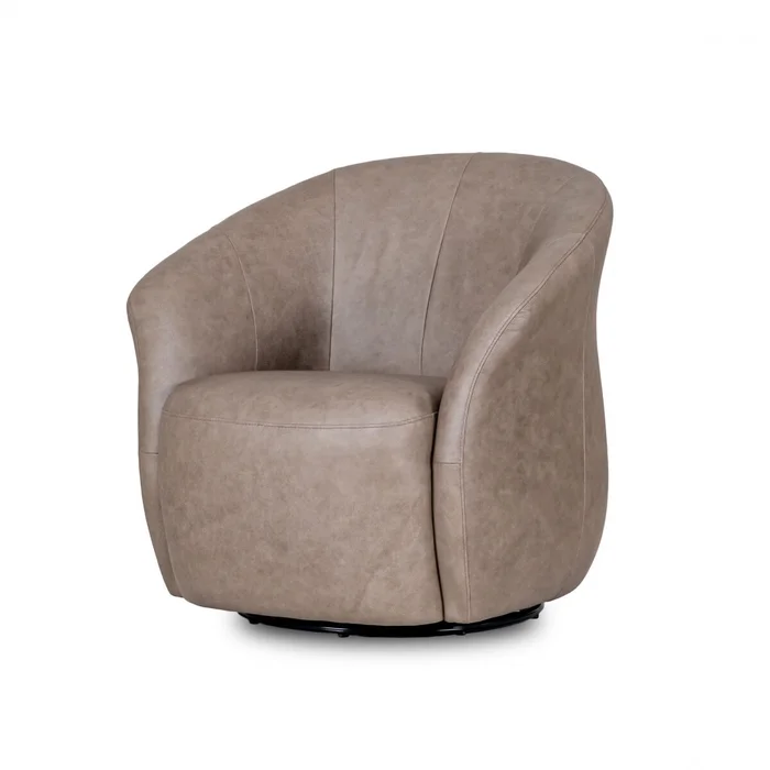 Butaca Giratoria 1 Cuerpo Air Vintage - 100% Cuero - Mushroom en Beige - Butacas, banquetas y puffs, Uruguay | Rústico Hogar, vista 2