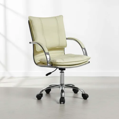 Silla De Escritorio Simil-cuero Natural-beige 6226 en Beige - Escritorios y sillas de escritorio, Uruguay | Divino