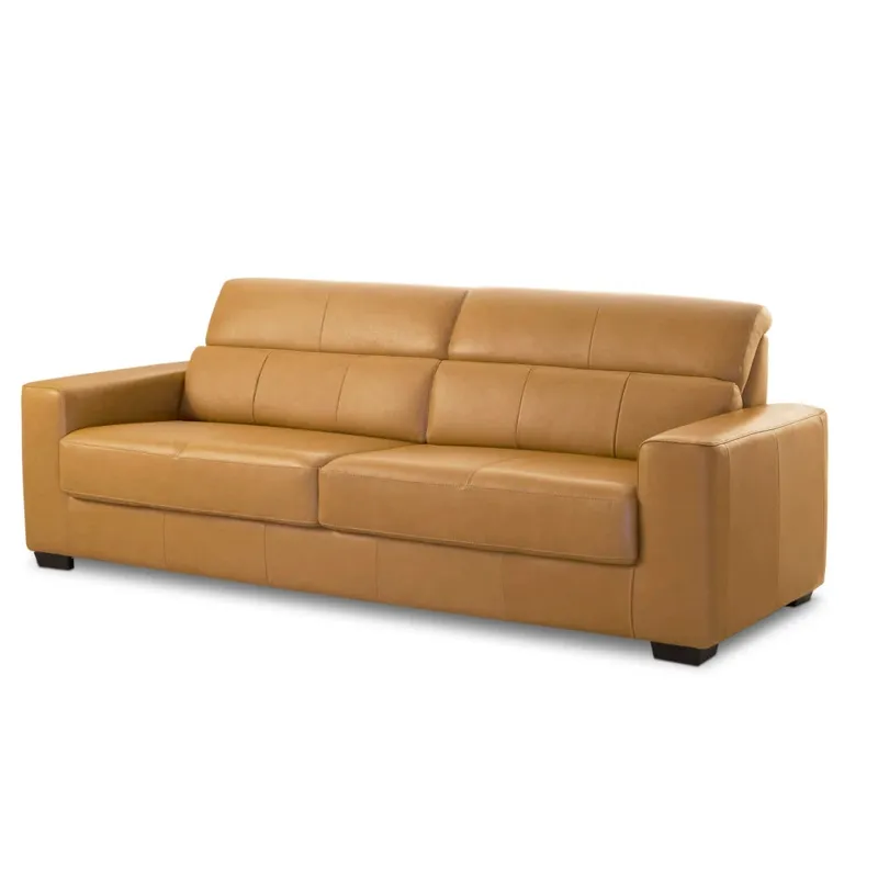 Sillón 100% Cuero - 3 Cuerpos - Berkley - Caramelo en Marrón - Sillones y sofás, Uruguay | Ecowood