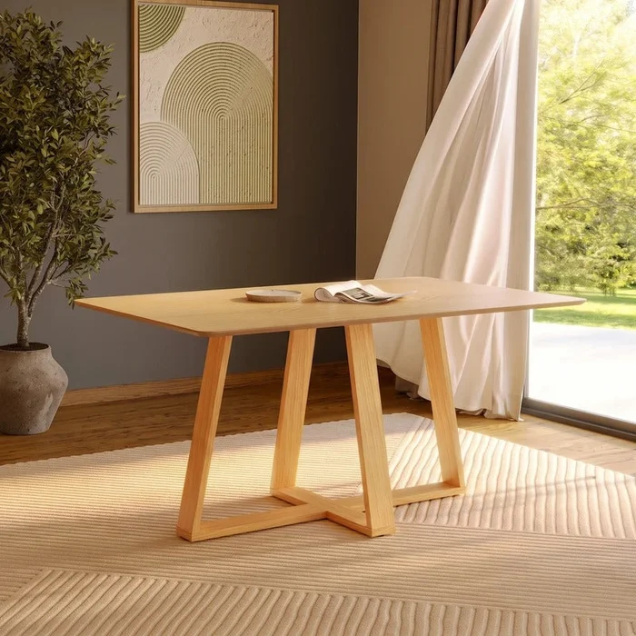 Mesa Agustina Rectangular 160CM 100% MDF en Madera natural - Mesas de comedor, Uruguay | Balton, vista 2