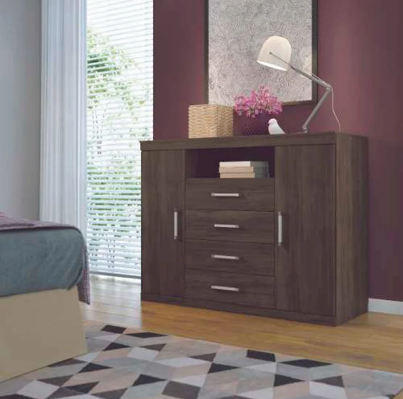 Comodas Cajoneras 2 Puertas 4 Cajones Dormitorio Blan 303866 - Cómodas, Uruguay | Soy Hogar, vista 4