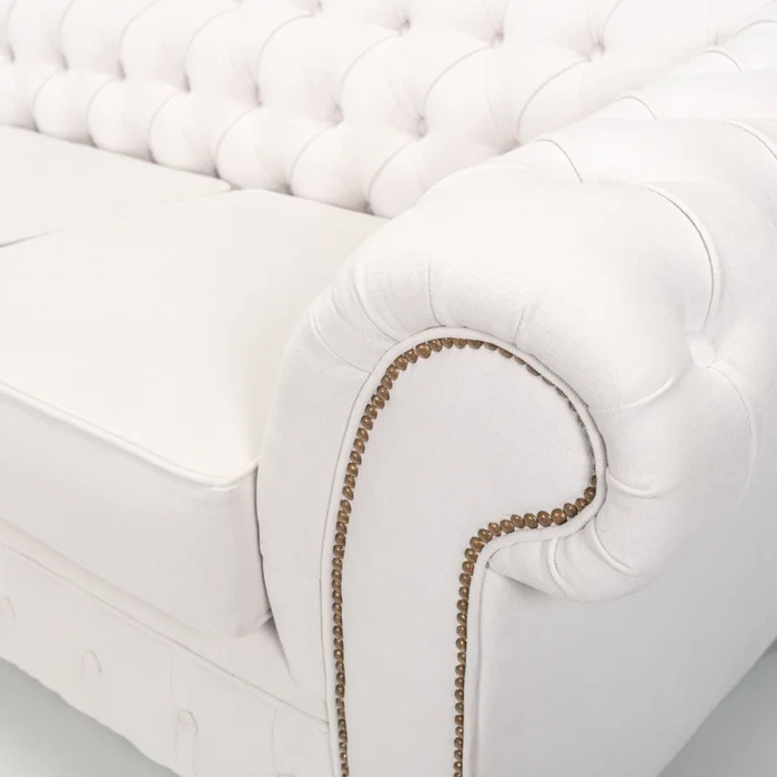 Sofá Chesterfield Soul - Tela Aquaclean - 3 cuerpos - A fabricar en Blanco - Sillones y sofás, Uruguay | NYR, vista 3