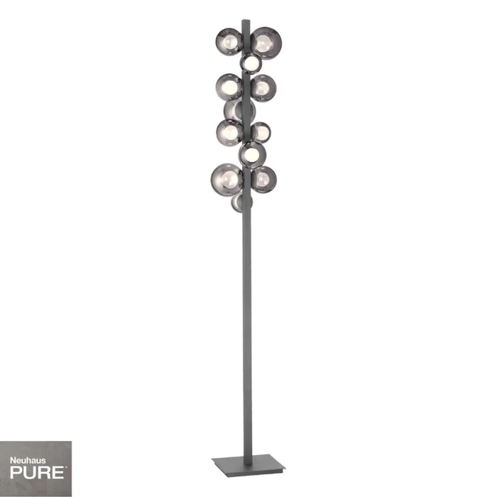Lampara de pie Esferas vidrio ahumado 29W -160cm dimerizable, 3 colores de luz en Gris - Lámparas de pie, Uruguay | Iluminica, vista 2