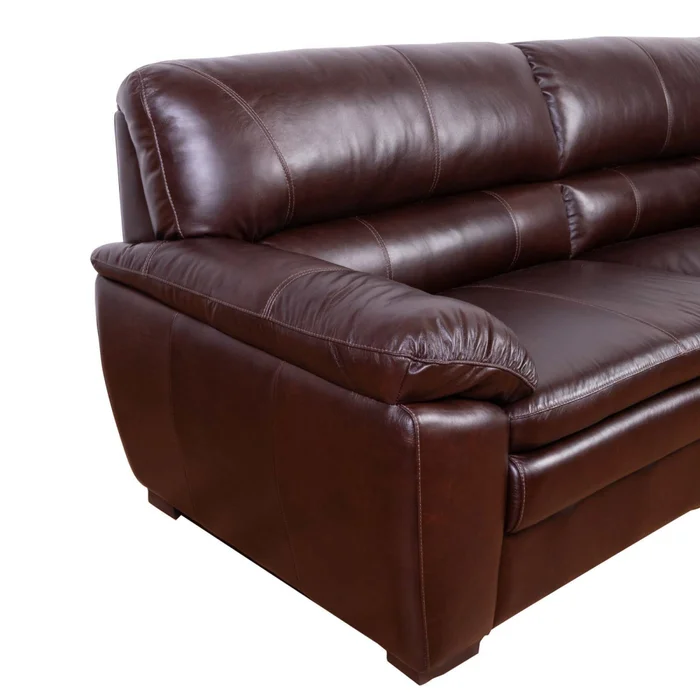 Sofá 3 Cuerpos Cuero-100-natural Marron New Focus Cognac en Marrón - Sillones y sofás, Uruguay | Divino, vista 4