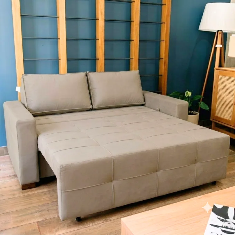Sofá Cama Torres – Beige Oscuro Easy Clean en Madera natural - Sillones y sofás, Uruguay | Berna home, vista 3