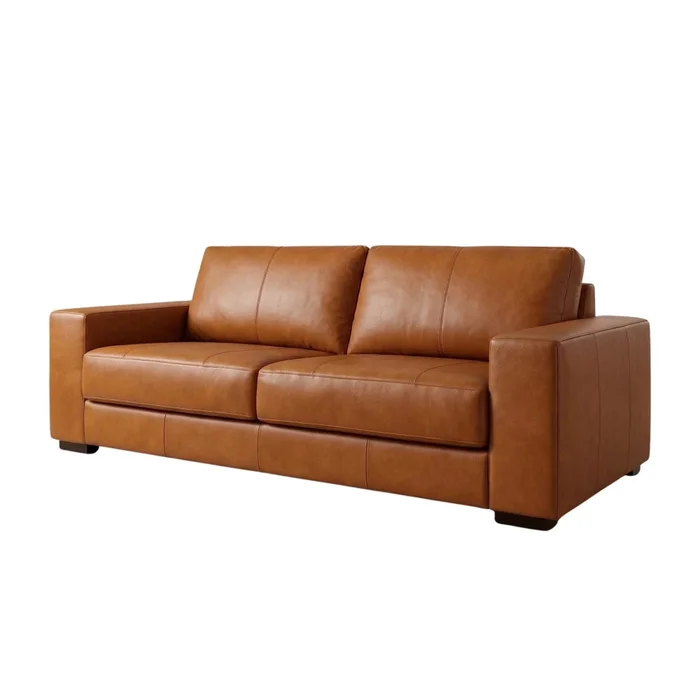 Sillón 3 cuerpos Como - 100% Cuero - Camel en Marrón - Sillones y sofás, Uruguay | Ecowood, vista 3