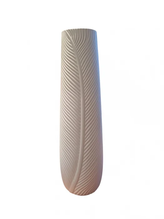 Florero cerámico tallado - blanco mate - Altura: 58 cms en Blanco - Jarrones, Uruguay | Champagne Home