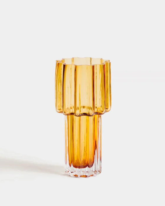 Jarrón Cristila de cristal naranja de 30 cm en Naranja - Jarrones, Uruguay | Kavehome
