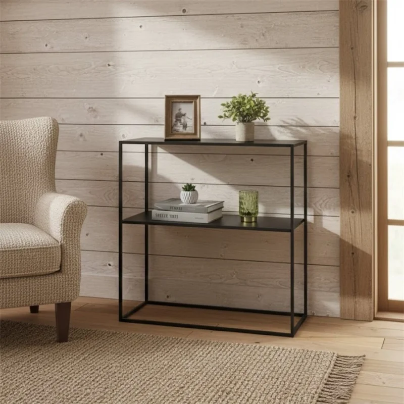 CONSOLA 2 NIVELES 78X27X78CM METAL NEGRO en Negro - Mesas de comedor, Uruguay | Decohogar, vista 3