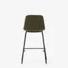 Taburete Zunilda de chenilla - verde oscuro y acero con acabado negro mate altura 65 cm en Verde - Butacas, banquetas y puffs, Uruguay | Kavehome, vista 8 de 9