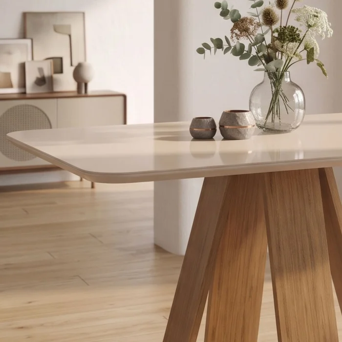 Juego De Comedor - 4 Sillas + Mesa Tapa De Vidrio - Celeste - Gris Beige en Blanco - Mesas de comedor, Uruguay | Rústico Hogar, vista 5