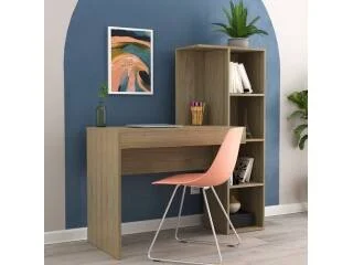 Escritorio con repisa auxiliar Nogal en Marrón - Escritorios, Uruguay | Quesal, vista 7