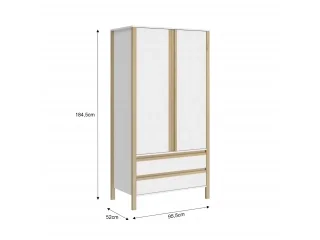 Ropero Combinado Madera 2P, 2C Blanco/Miel - Roperos y placares, Uruguay | Que Sal Muebleria, vista 3