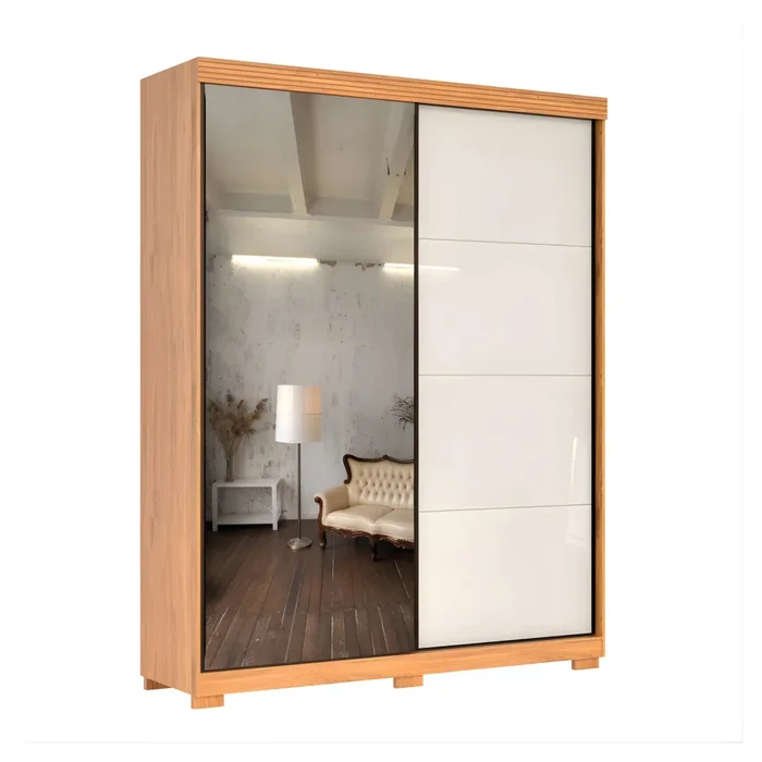 Ropero 2 puertas corredizas con espejo Doble Cara - Nordik en Beige - Roperos y placares, Uruguay | Ecowood, vista 3
