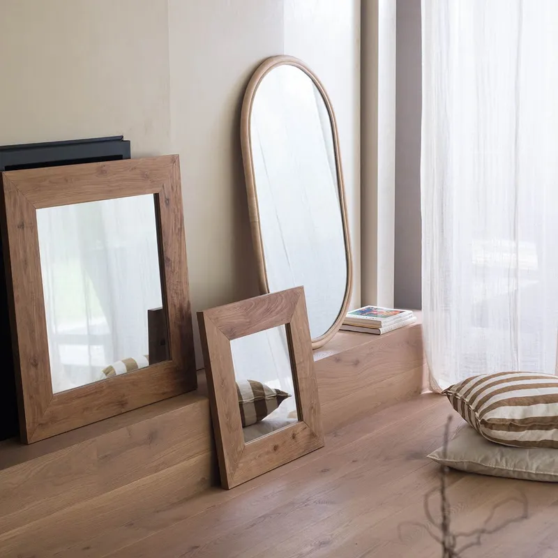 Espejo Jaka 60x60 en Madera natural - Espejos, Uruguay | De Arcos
