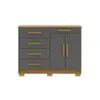 Comoda 5 Cajones 2 Puertas Moderna Con Estante 100% Mdp - Cómodas, Uruguay | Muebles Express, vista 1 de 4