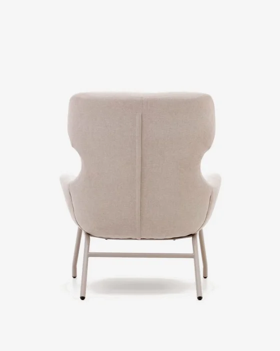 Butaca Belina - de chenilla beige y acero con acabado blanco en Beige - Butacas, banquetas y puffs, Uruguay | Kavehome, vista 9