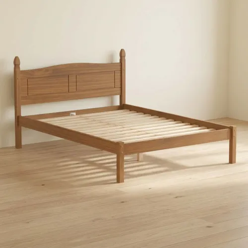 Cama 2 Plazas Madera Marron Mex en Marrón - Dormitorio, Uruguay | Divino