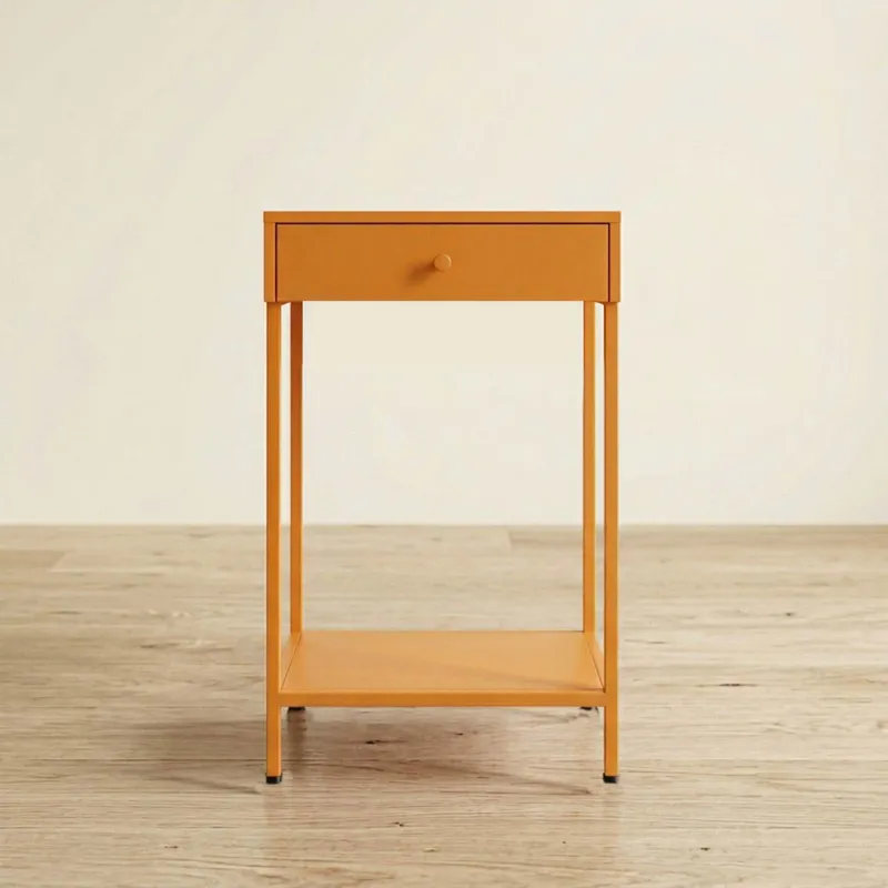 Mesa Lateral Alta Metal Amarillo Olivia Mostaza en Amarillo - Mesas de living, Uruguay | Divino