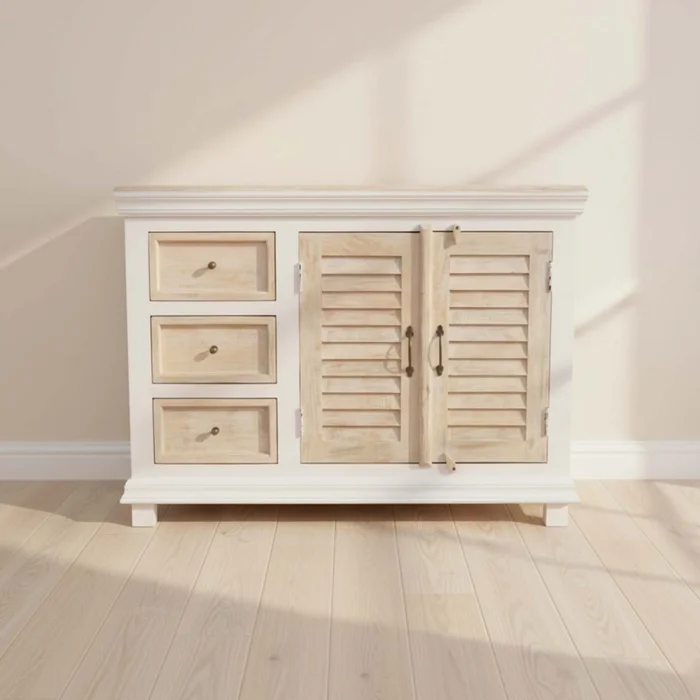 Consola Madera-de-mango Natural-beige Costa Ii Natural Blanco en Madera natural - Mesas de living, Uruguay | Divino