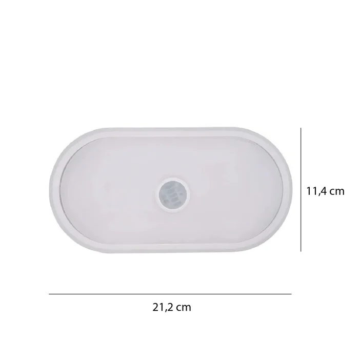 Plafón Exterior Led Ovalado con Sensor de Movimiento Blanco en Blanco - Lámparas colgantes, Uruguay | Serlux, vista 3