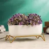 MACETA CERAMICA C/BASE 17x9x9CM BLANCO/DORADO - Macetas, Uruguay | Decohogar, vista 5 de 5