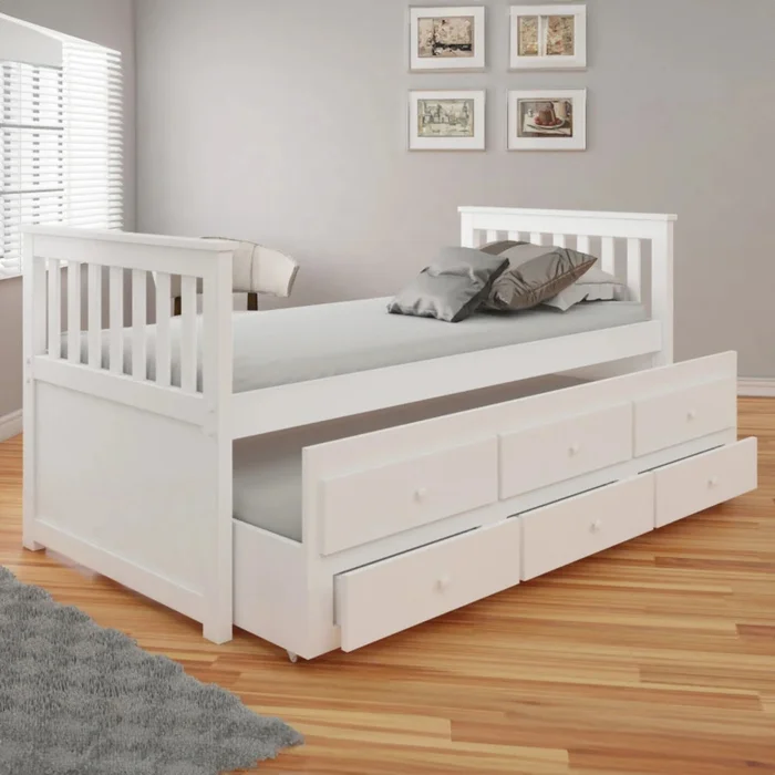 Cama Marinera - 1 Plaza Pino 2.0 - Blanco - Línea Monterrey en Blanco - Dormitorio, Uruguay | Ecowood, vista 2