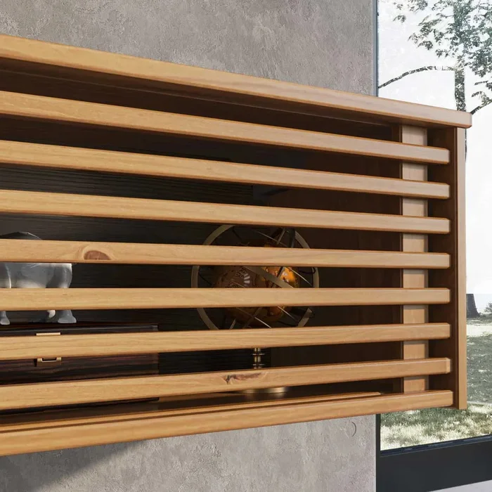 Rack Suspendido TV 175CM Ripado Riven - Madera Maciza en Madera natural - Muebles para TV, Uruguay | Balton, vista 6