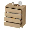 Comoda Cajonera Carla para Dormitorio 4 Cajones con Rieles Telescópicos - Castaño en Madera natural - Cómodas, Uruguay | Mulata, vista 8 de 9