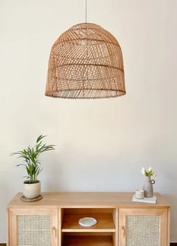 Pantalla de techo de rattan SIROS en Madera natural - Lámparas colgantes, Uruguay | Decoramuss