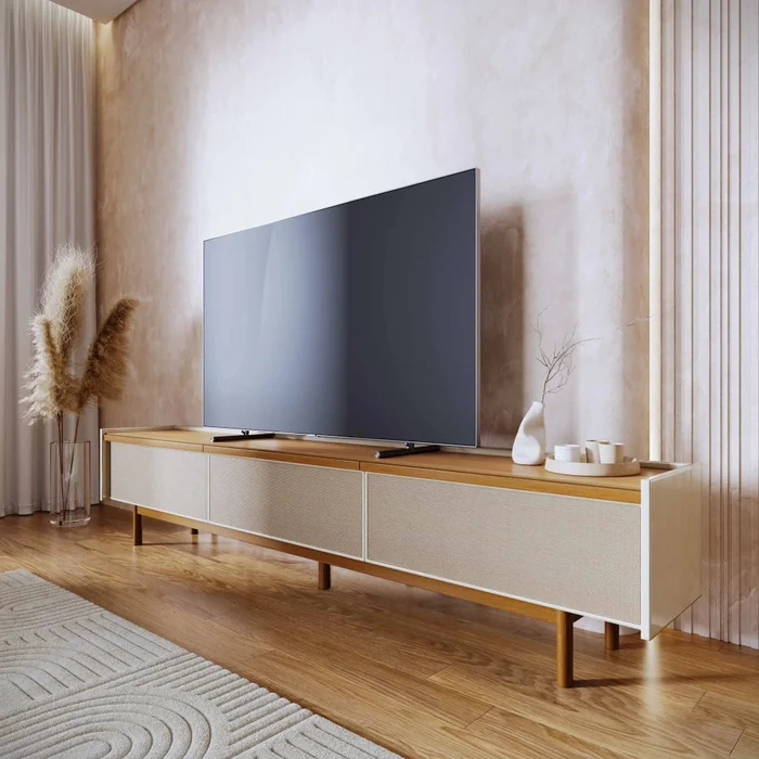 Rack para TV - Maldivas 2.2 - Línea Nevada - Blanco/Natural en Blanco - Muebles para TV, Uruguay | Ecowood, vista 2