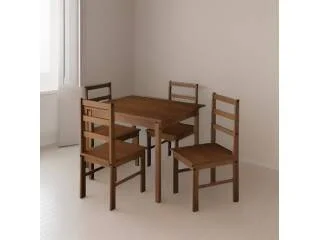 JUEGO COMEDOR OLIVIA 4 SILLAS /CERA en Marrón - Mesas de comedor, Uruguay | Que Sal Muebleria, vista 3