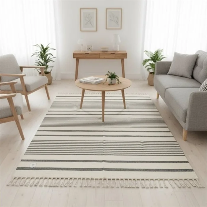 ALFOMBRA C/FLECOS 69X114CM LÍNEAS - Alfombras, Uruguay | Decohogar, vista 2