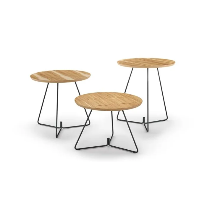 MESA LATRAL REDONDA - BASE LACA GRAFITO - TAPA ROBLE BLANCO en Multicolor - Mesas de living, Uruguay | Champagne Home, vista 2