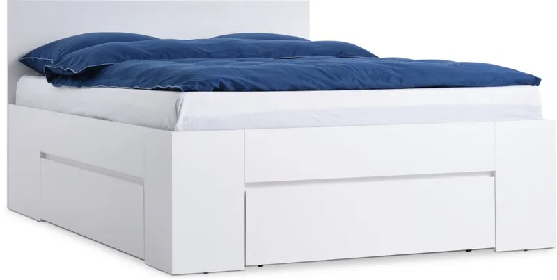 Estructura cama LIMFJORDEN Queen 160x200 3 cajones blanco en Blanco - Dormitorio, Uruguay | JYSK