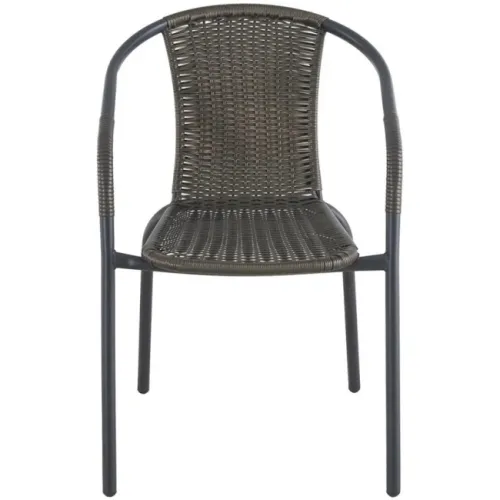 Silla Rattan Sintetico Marron Con Armazón Negra en Marrón - Muebles para el exterior, Uruguay | Albanés