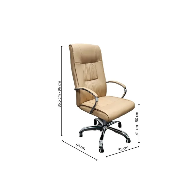 Silla De Oficina ErgoFlow Fusion - Beige en Beige - Sillas de escritorio, Uruguay | La Cueva Muebles, vista 5