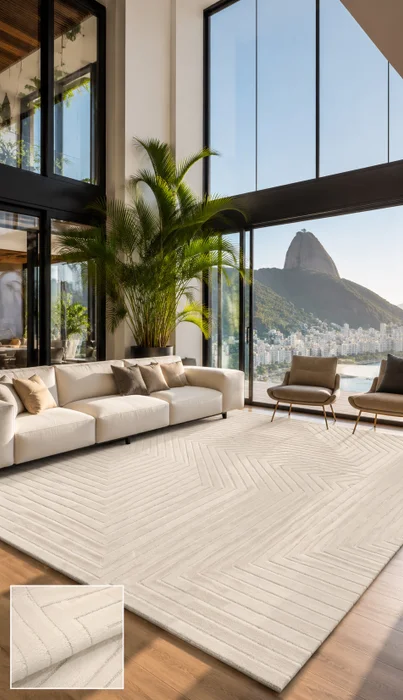 ALFOMBRA MOVIMIENTOS 200 cm x 250 cm Marfil en Beige - Alfombras, Uruguay | Indrana