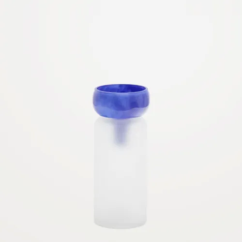 Jarrón Kelse de vidrio transparente y azul 30,5 cm - Jarrones, Uruguay | Kavehome