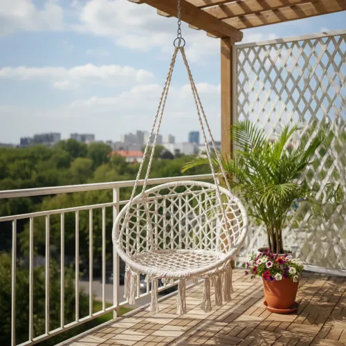 Hamaca Silla Tejida Colgante en Off-white - Muebles para el exterior, Uruguay | Delta Center